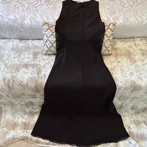 ZARA Black Maxi Dress w/ Lace Insets – Size S